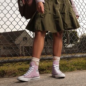 NWOT Converse All Star High Top Chuck Taylor Sneakers Lilac Customized Size 7.5